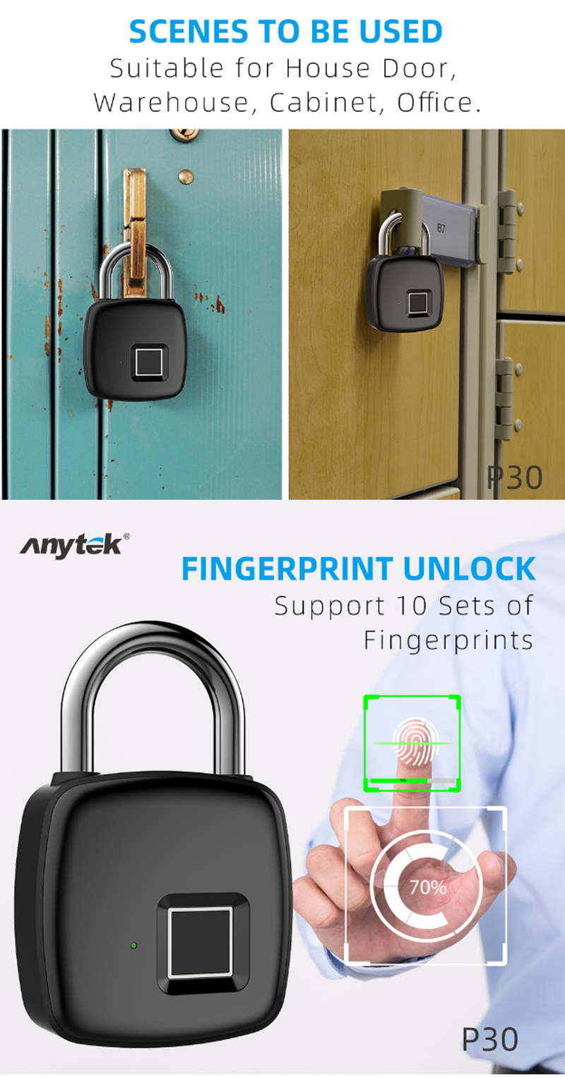 Anytek-P30-Smart-Fingerprint-Lock-300mAh-USB-Charging-10-Sets-Fingerprints-Anti-theft-Lock-1598323-2