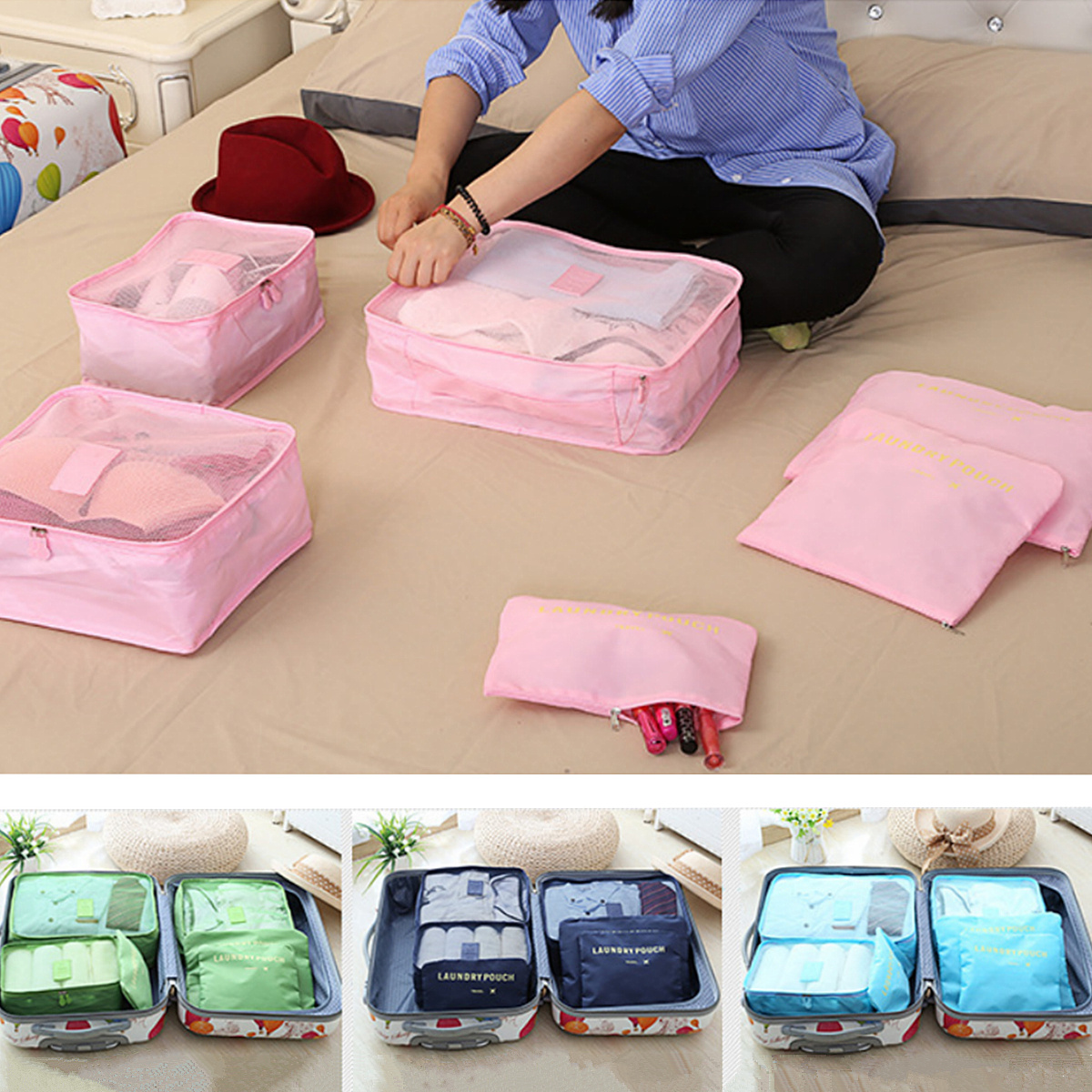 IPReetrade-6Pcs-Travel-Portable-Storage-Bag-Set-Clothes-Packing-Luggage-Organizer-Waterproof-Pouch-1152893-1