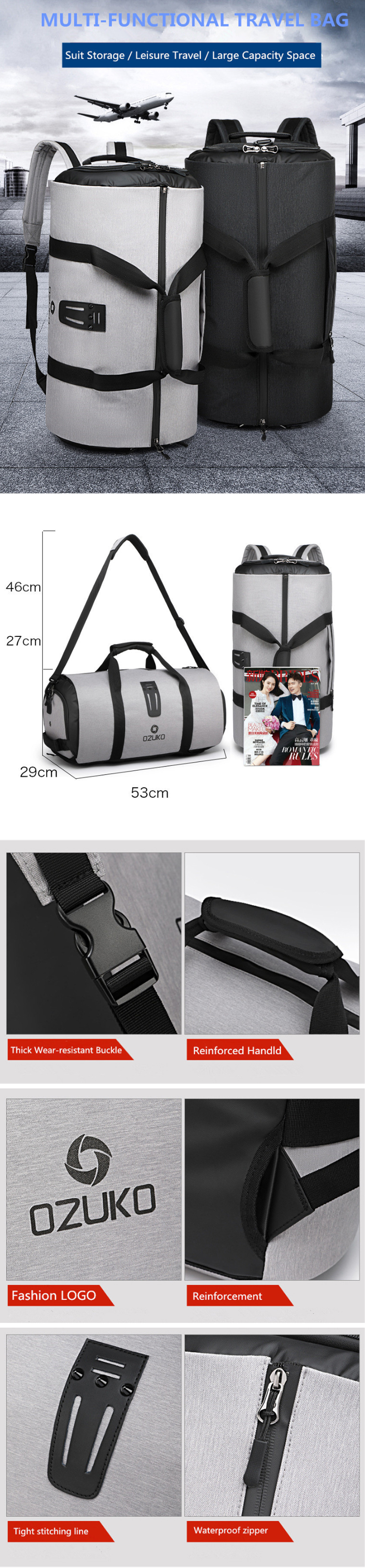 OZUKO-Travel-Luggage-Bag-Duffle-Bag-Suit-Storage-Bag-With-Shoes-Bag-1643874-1