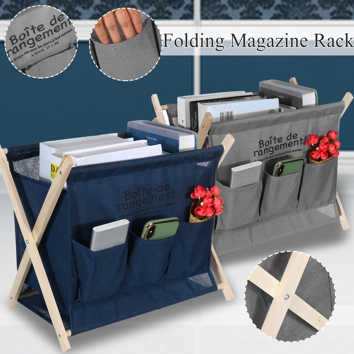 Wooden-Foldable-Large-Capacity-Desktop-Storage-Basket-Portable-Magazine-Newspaper-Rack-With-Side-Poc-1698651-1
