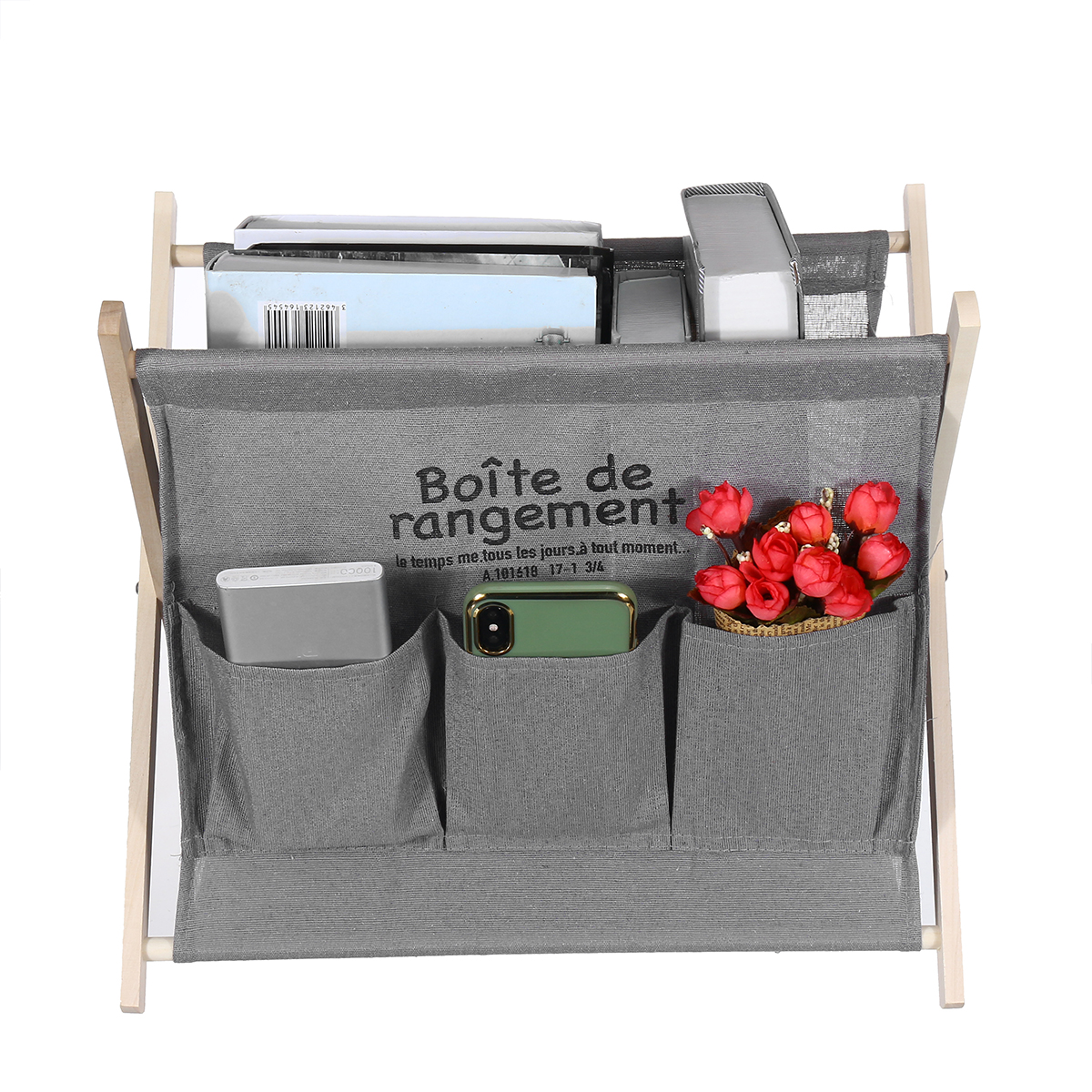 Wooden-Foldable-Large-Capacity-Desktop-Storage-Basket-Portable-Magazine-Newspaper-Rack-With-Side-Poc-1698651-5