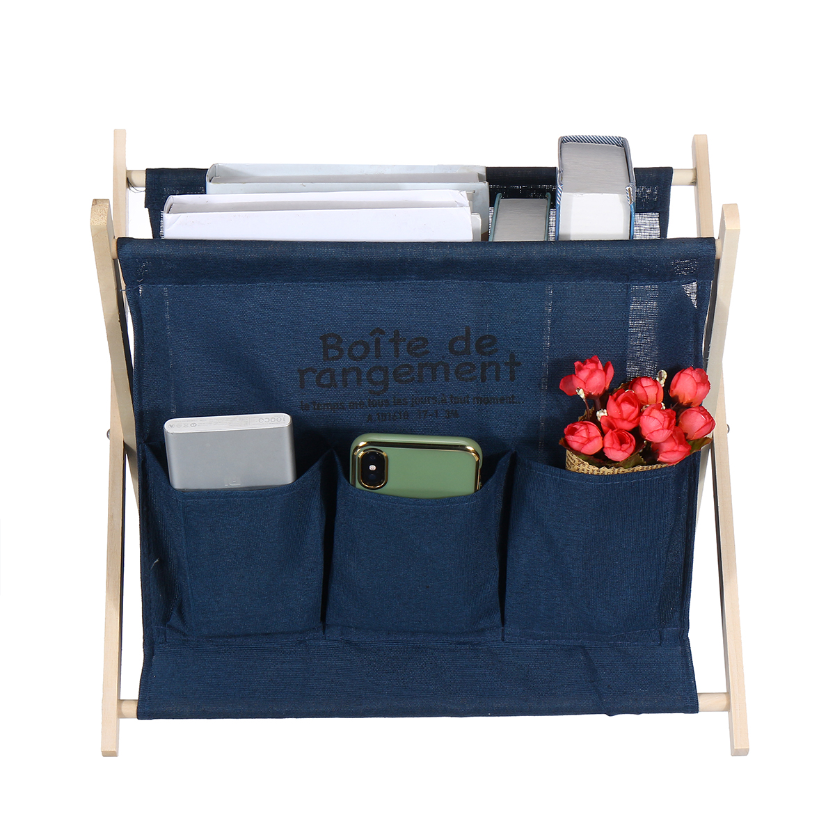 Wooden-Foldable-Large-Capacity-Desktop-Storage-Basket-Portable-Magazine-Newspaper-Rack-With-Side-Poc-1698651-10