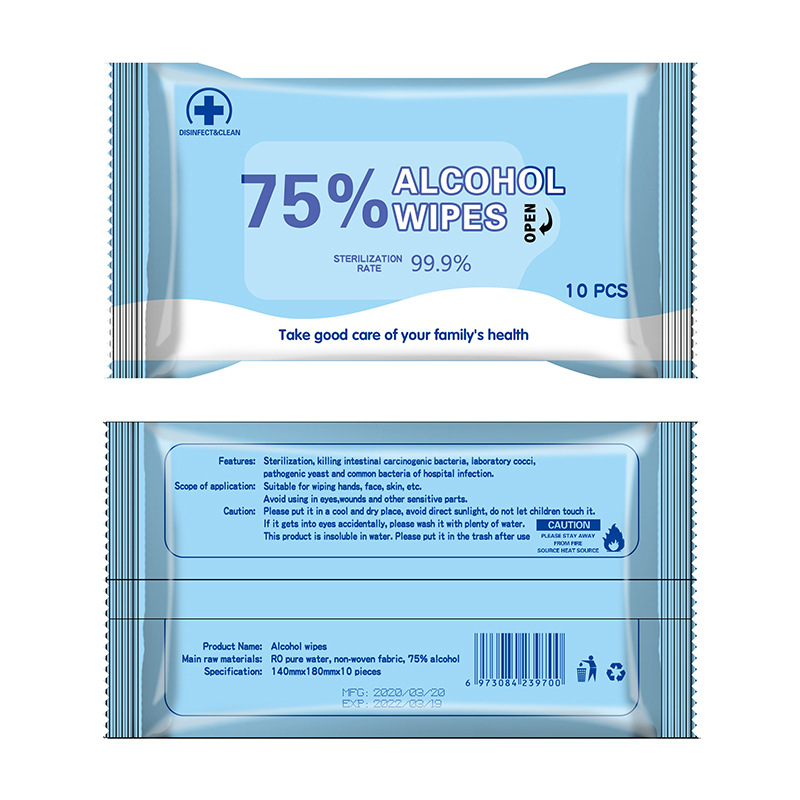XINQING-1-Pack-of-10-Pcs-75-Medical-Alcohol-Wipes-999-Antibacterial-Disinfection-Cleaning-Wet-Wipes--1651782-1