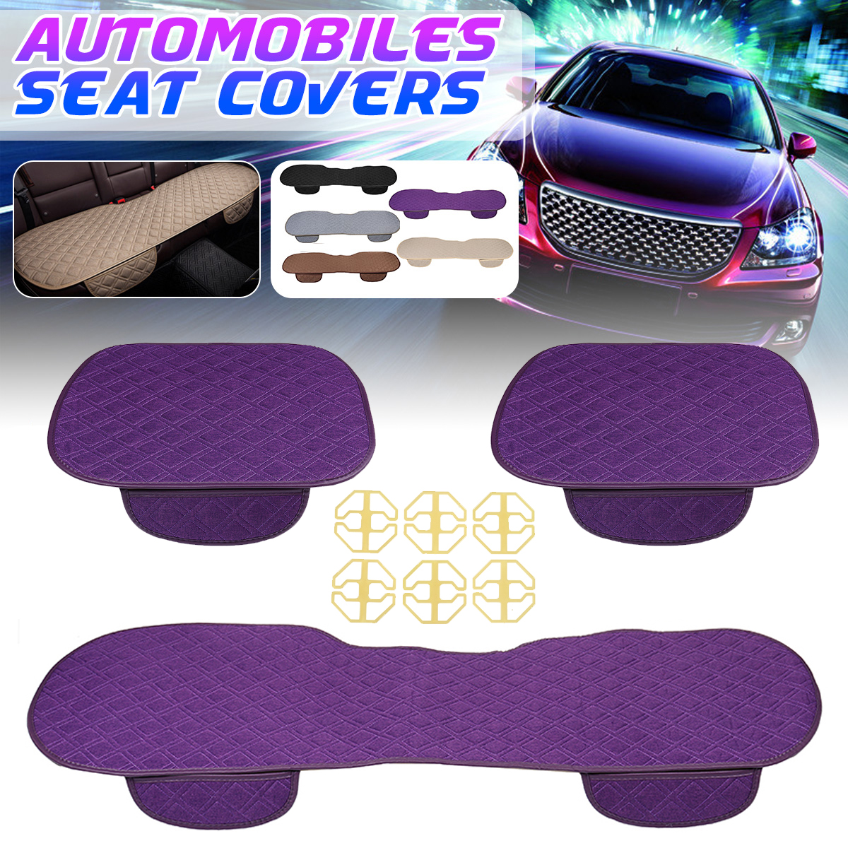 4-Colors-Autumn-Winter-Universal-Plush-Anti-Slip-Car-Front--Rear-Seat-Lattice-Cushion-Cover-Chair-Pa-1764099-1