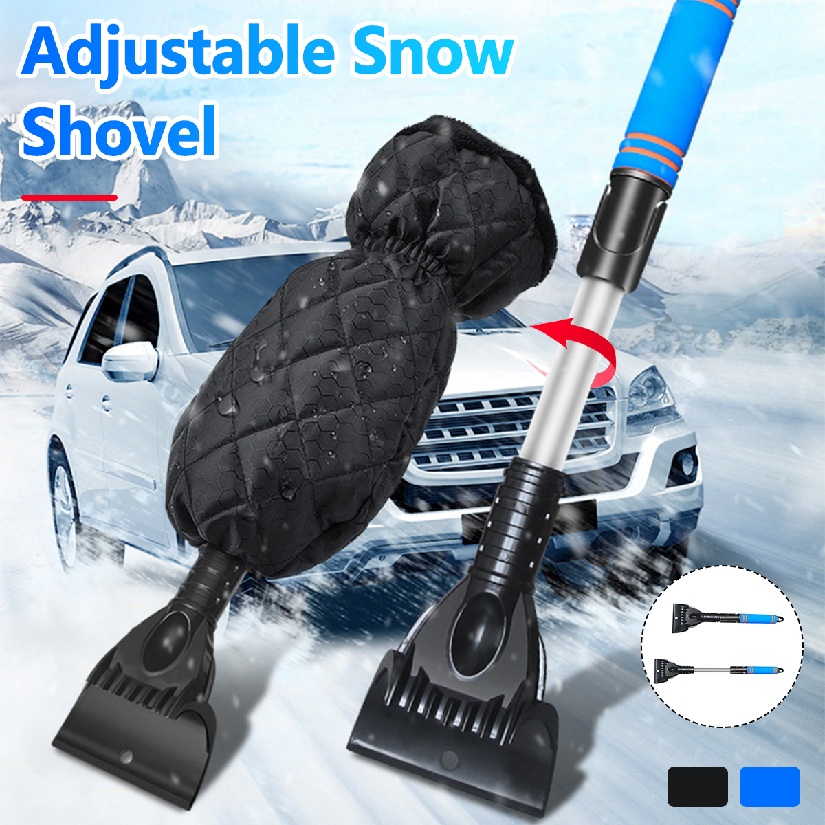 56CM-Telescopic-Rotating-Snow-Shovel-With-Gloves-Vehicle-Winter-Shoveling-Snow-Tools-1786471-1