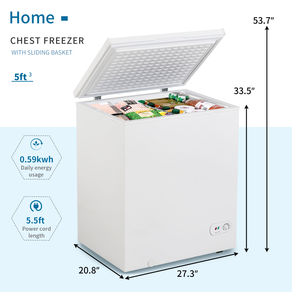 US-Direct-5-cuft-Mini-Freezer-Removable-Storage-Basket-7-Temperature-Settings-Freezing-Machine-for-R-1864148-2