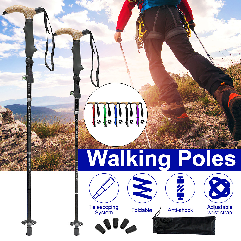110-130cm-T-handle-Light-Short-Folding-Trekking-Pole-Multifunctional-Outdoor-Hiking-Climbing-Telesco-1603839-2