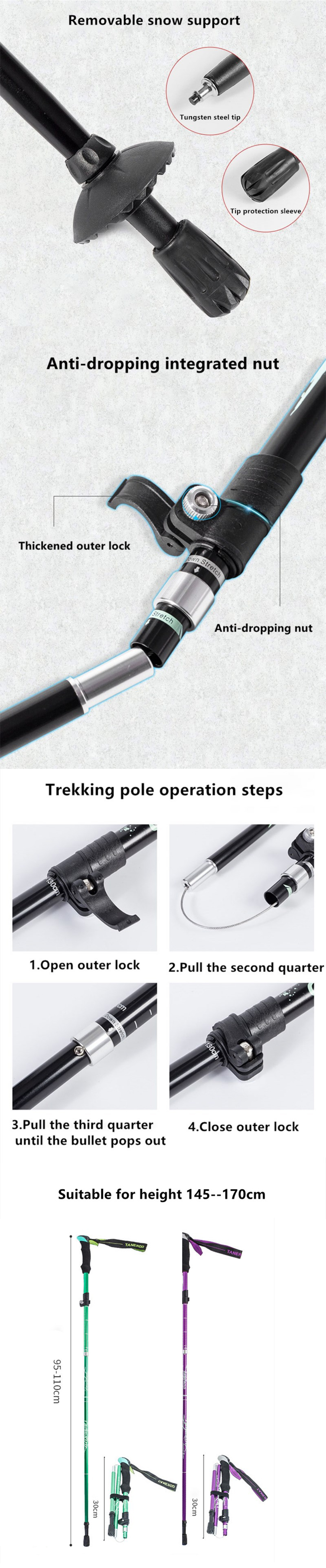 130CM-Long-Folding-Walking-Sticks-Outdoor-Trekking-Poles-EVA-Handle-Portable-Hiking-Antishock-Alumin-1823240-3