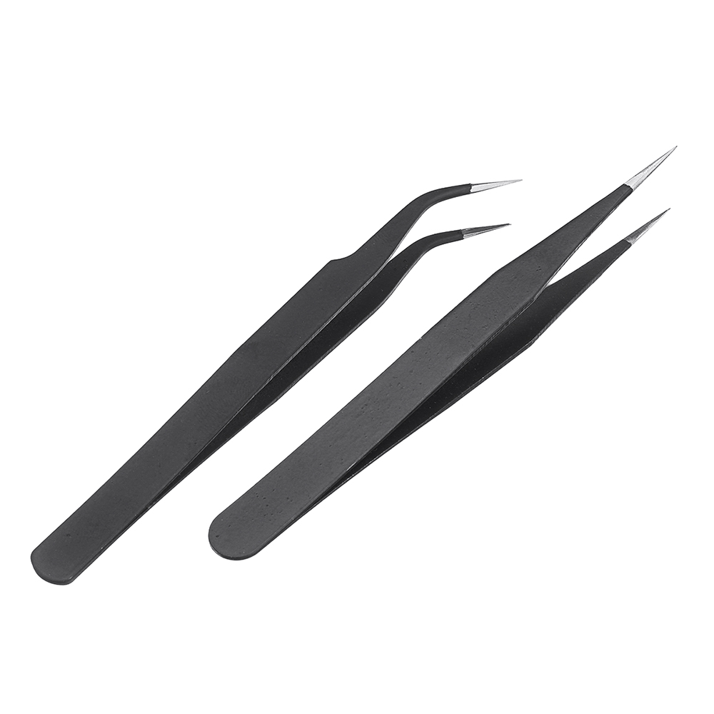 2pcs-Antistatic-Harder-Mini-Stainless-Steel-Tweezer-Straight-and-Elbow-Head-Tweezer-1491155-1