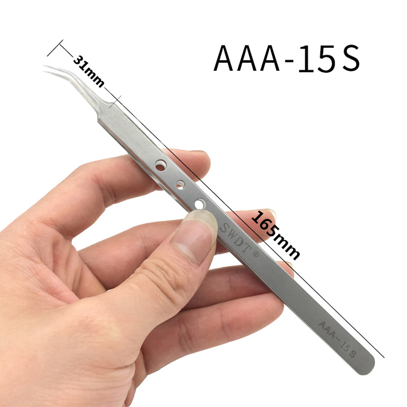 AAA-12S-AAA-14S-AAA-15S-PrecisIion-Pointed-Tweezers-Stainless-Steel-Clamps-Lengthened-Anti-Static-Tw-1456102-2
