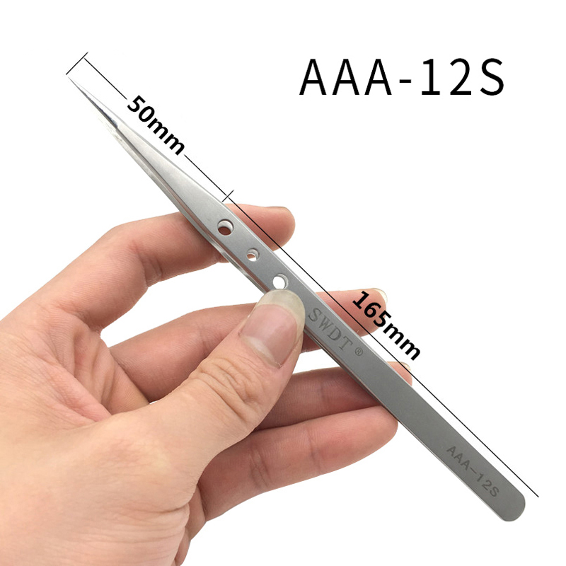AAA-12S-AAA-14S-AAA-15S-PrecisIion-Pointed-Tweezers-Stainless-Steel-Clamps-Lengthened-Anti-Static-Tw-1456102-3