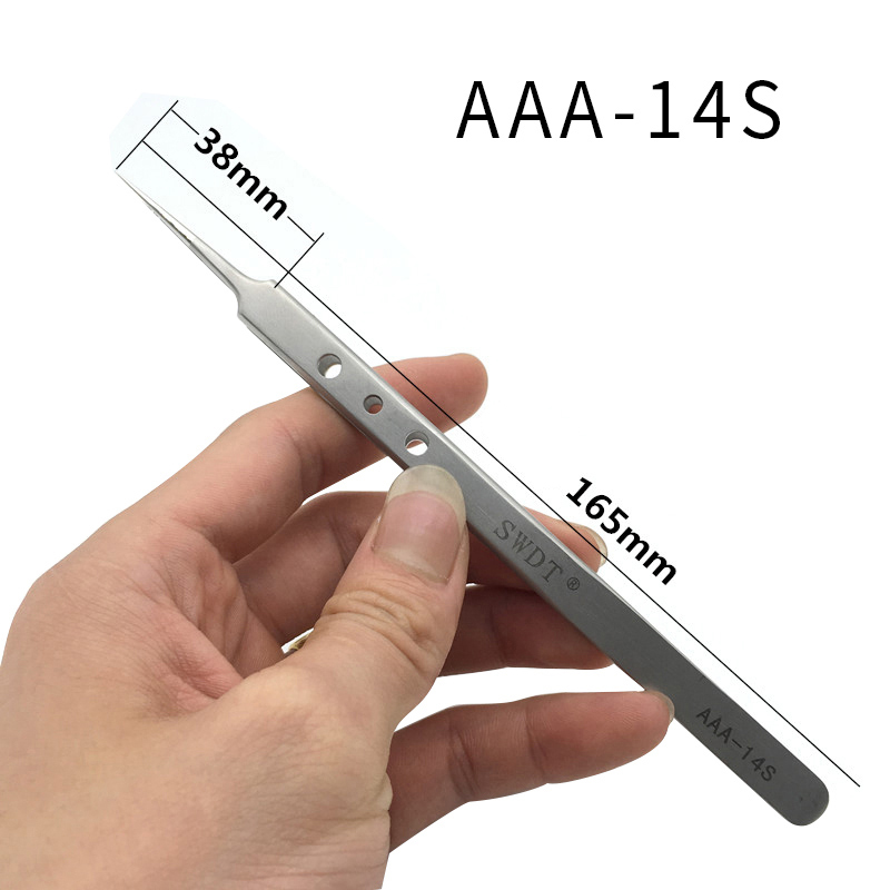 AAA-12S-AAA-14S-AAA-15S-PrecisIion-Pointed-Tweezers-Stainless-Steel-Clamps-Lengthened-Anti-Static-Tw-1456102-4