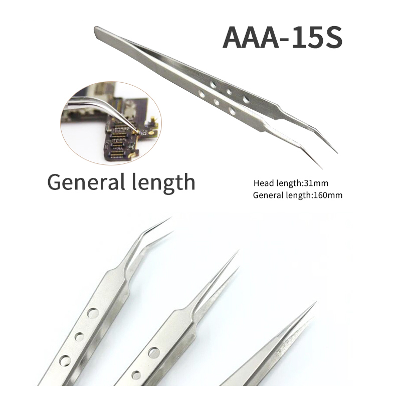 AAA-12S-AAA-14S-AAA-15S-PrecisIion-Pointed-Tweezers-Stainless-Steel-Clamps-Lengthened-Anti-Static-Tw-1456102-5