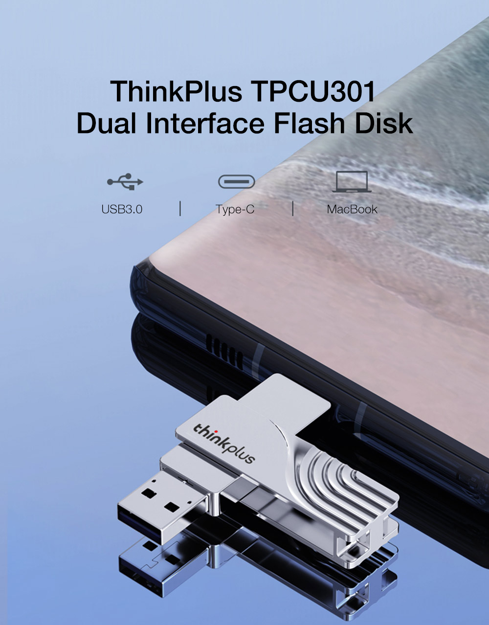 2-Pcs-Lenovo-ThinkPlus-TPCU301-2-In-1-Type-C-USB30-Flash-Drive-128G-360deg-Rotation-Zinc-Alloy-USB-D-1942078-1