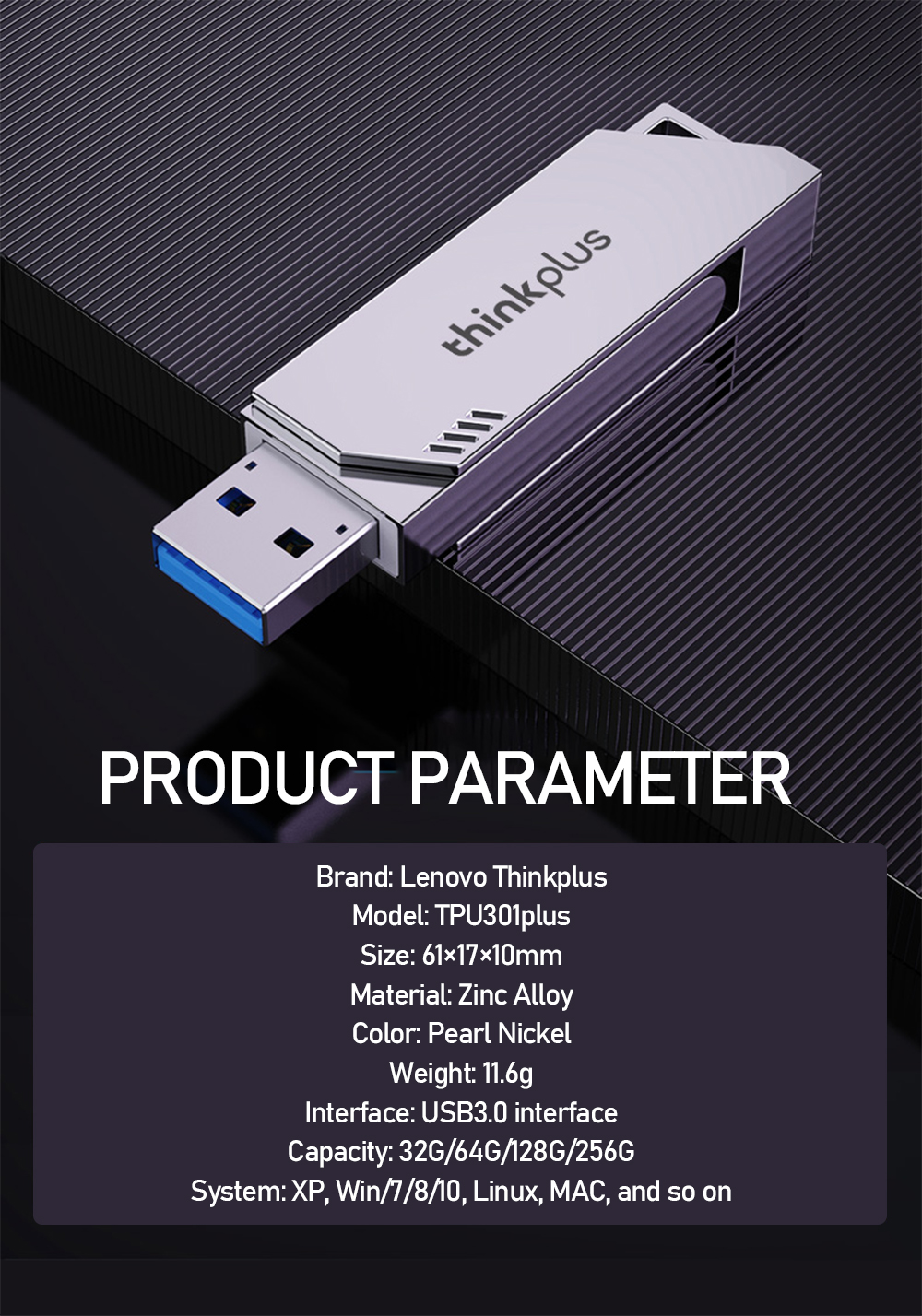 Lenovo-ThinkPlus-TPU301plus-USB30-Flash-Drive-360deg-Rotation-Waterproof-Anti-drop-A-Chip-Zinc-Alloy-1974212-2