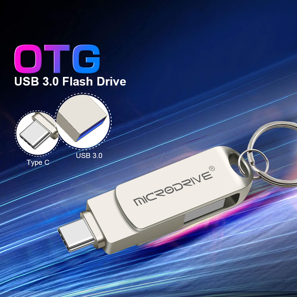 MicroDrive-2-in-1-Type-C--USB30-Flash-Drive-OTG-USB-Driver-32G-64G-128G-256G-Metal-360deg-Rotation-P-1945603-2