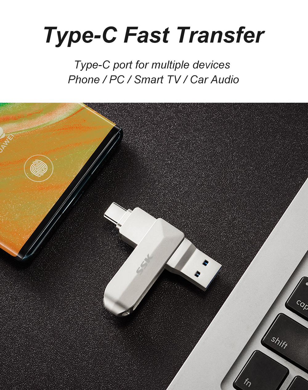 SSK-2-IN-1-Type-C-USB-30-Flash-Drive-360deg-Rotation-Zinc-Alloy-USB-Disk-32G-64G-128G-256G-Portable--1948425-3