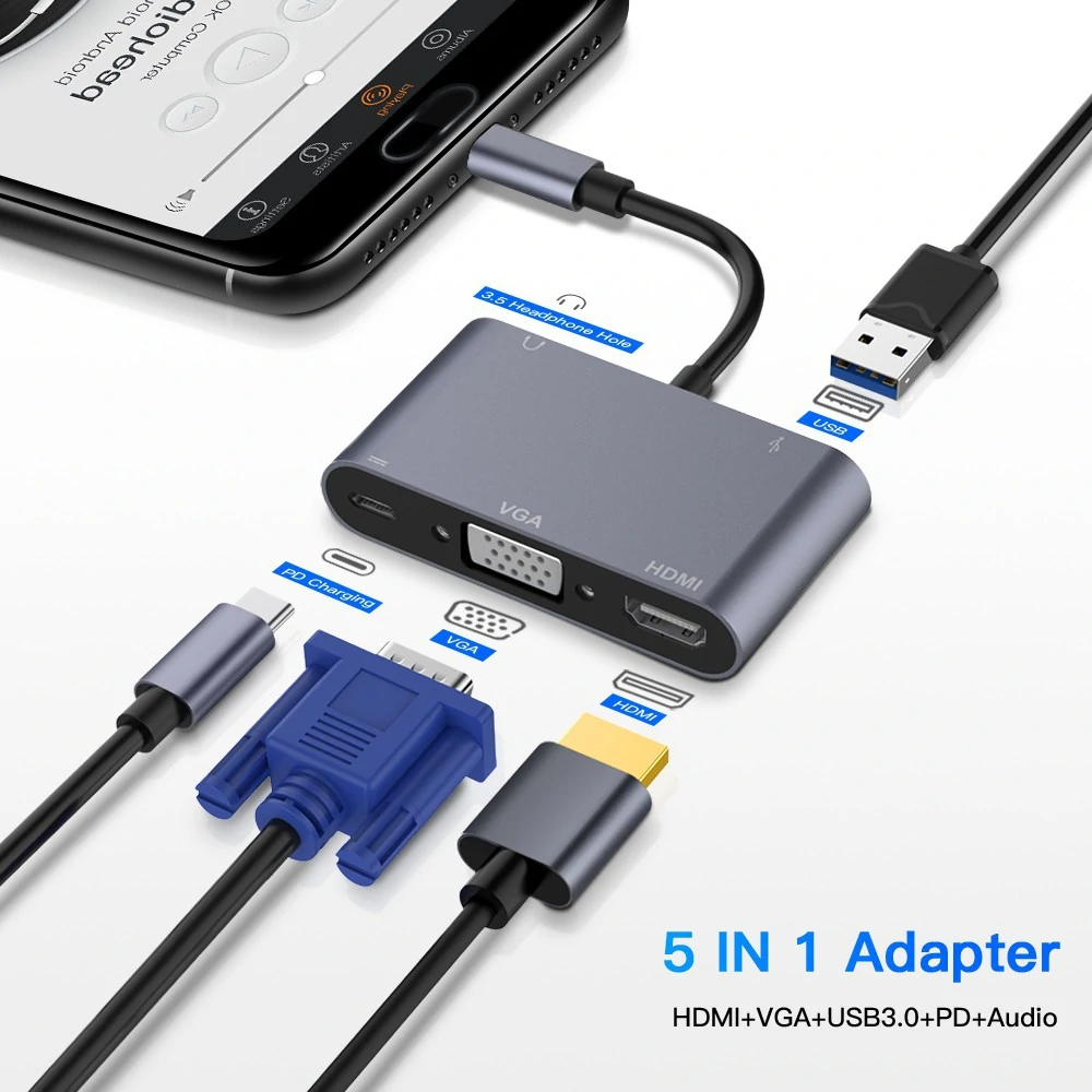 5-in-1-Type-C-Docking-Station-USB-C-Hub-Splitter-Adaptor-with-USB30-USB-C-PD-100W-4K-HDMI-Compatible-1974319-1