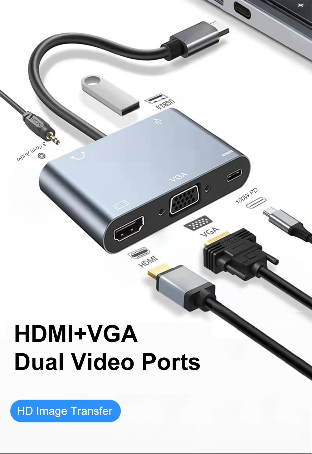 5-in-1-Type-C-Docking-Station-USB-C-Hub-Splitter-Adaptor-with-USB30-USB-C-PD-100W-4K-HDMI-Compatible-1974319-2