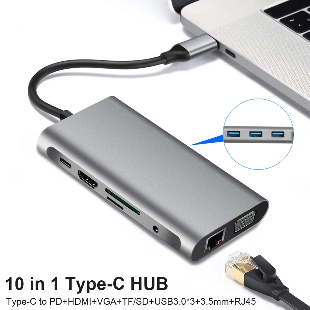 Bakeey-10-In-1-Triple-Display-USB-Type-C-Hub-Docking-Station-Adapter-With-4K-HD-Display-1080P-VGA--R-1977513-1