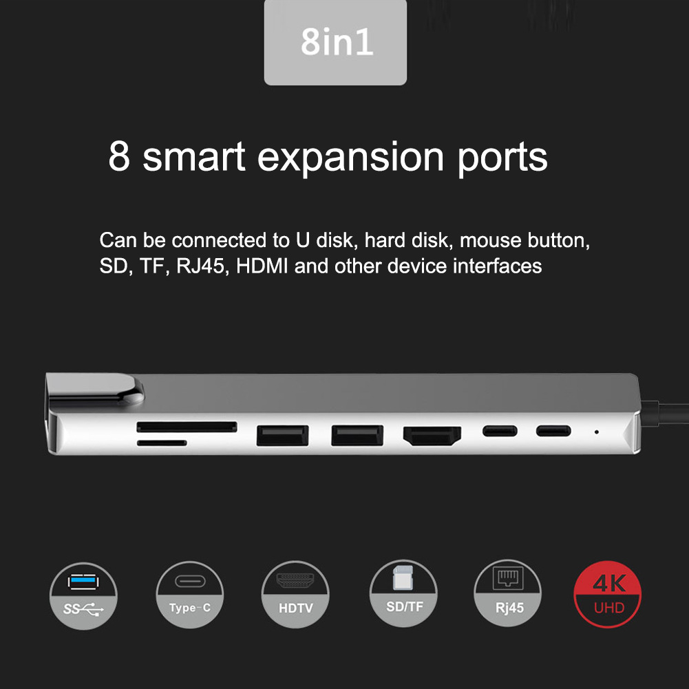 Bakeey-8-in-1-USB-C-Hub-Docking-Station-Adapter-With-4K-HDMI-HD-Display--87W-USB-C-PD30-Power-Delive-1705441-1