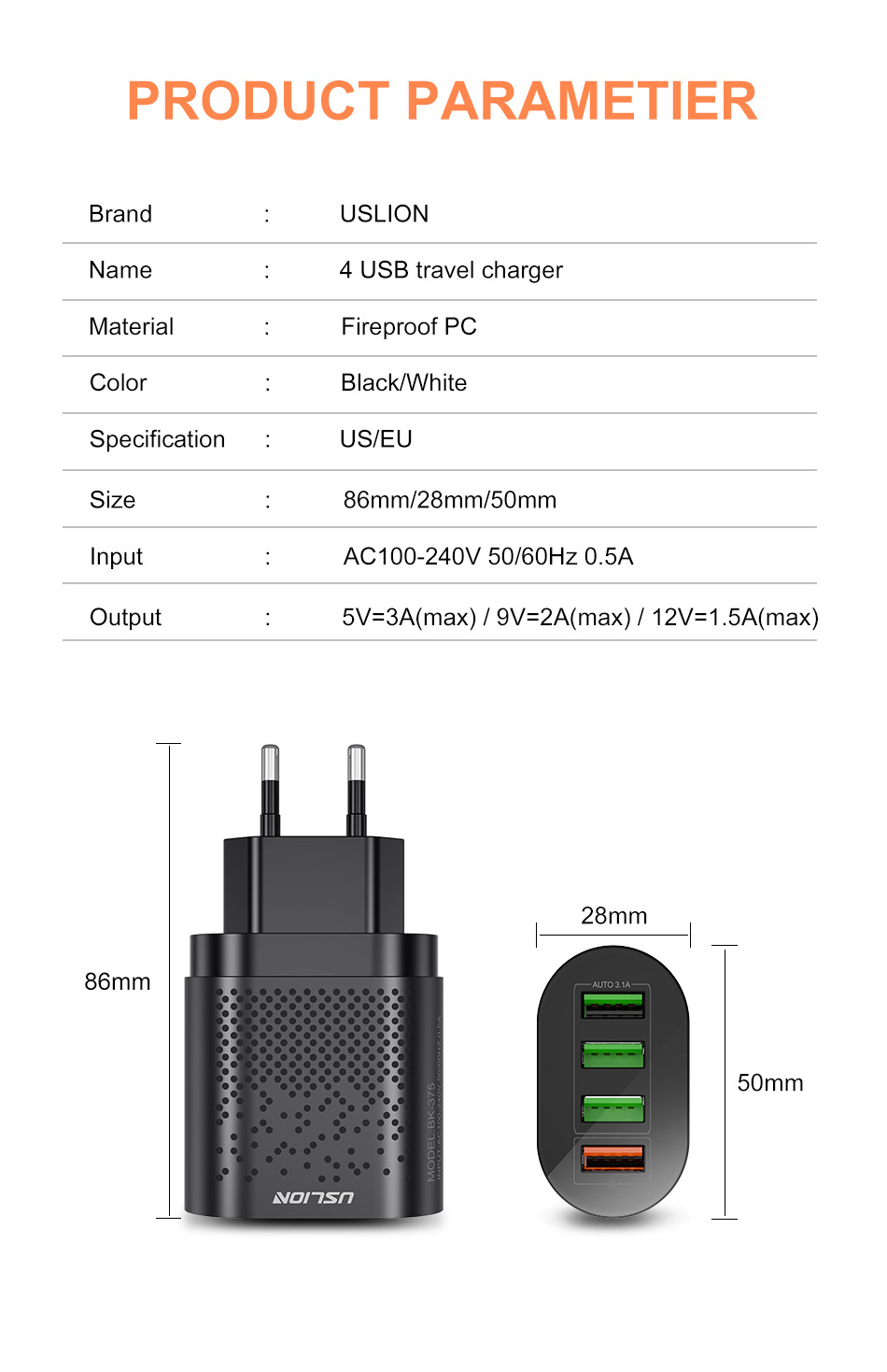 USLION-48W-USB-Charger-Four-USB-QC30-Travel-Wall-Charger-Adapter-Quick-Charging-For-iPhone-XS-11Pro--1693527-8