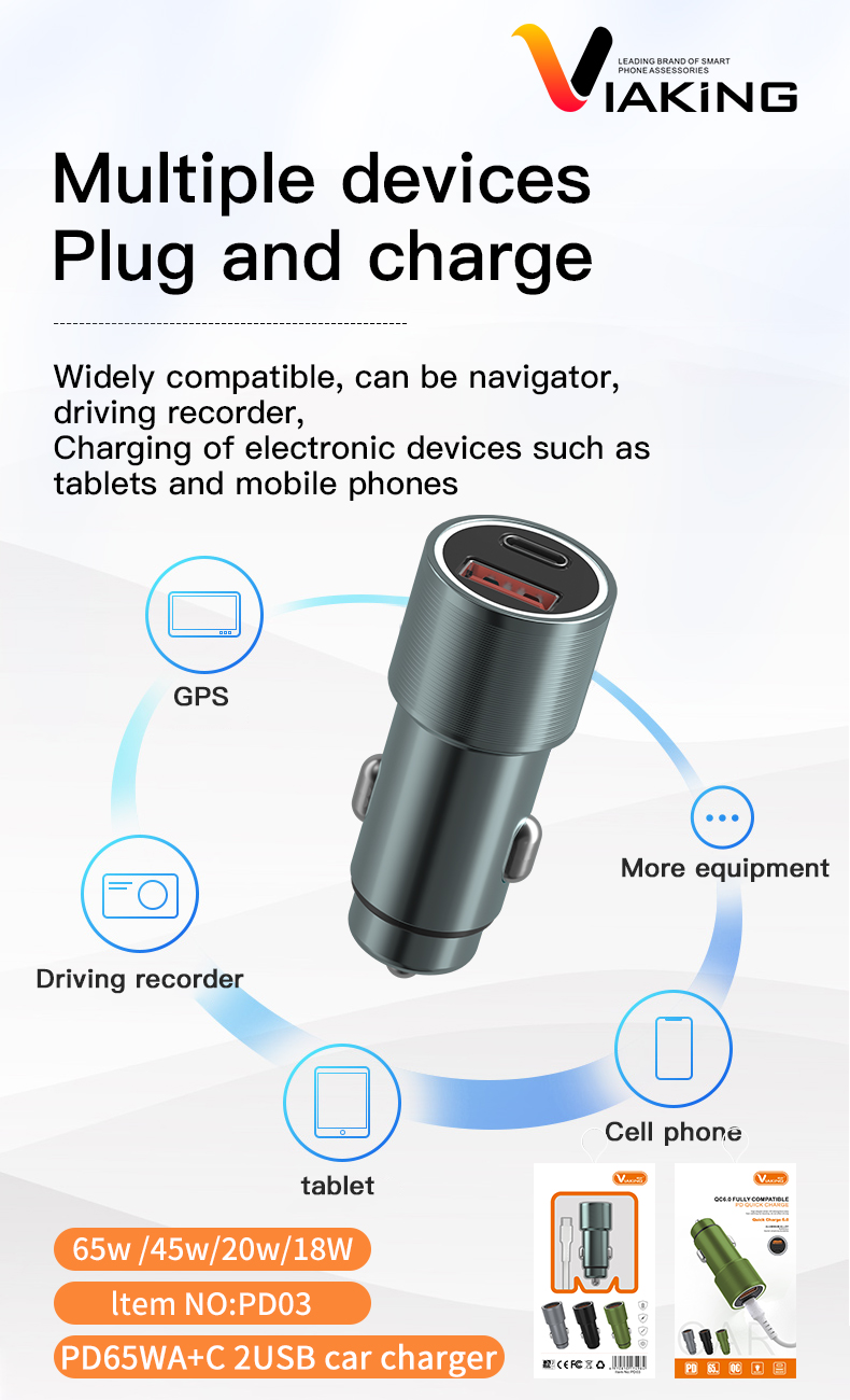 VIAKING-2-Port-65W-USB-PD-Car-Charger-Adapter-Fast-Charging-With-Blue-LED-For-iPhone-13-Pro-Max-For--1941816-6