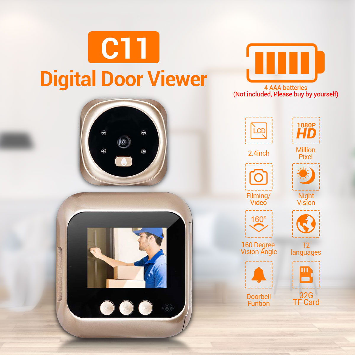 C11-HD-1080P-24quot-LCD-Screen-Cats-Eye-Camera-Doorbell-with-4PCS-LED-Night-Vision-Function-1851503-1
