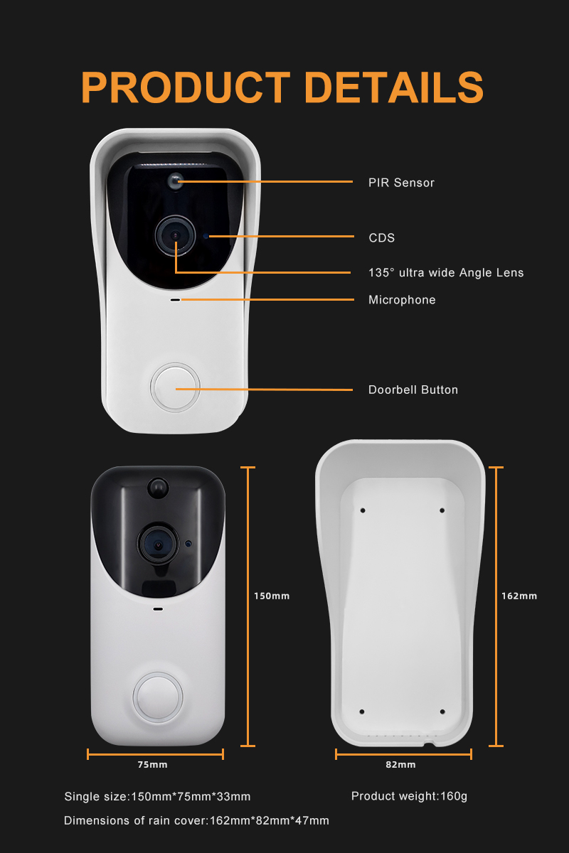 PRIPASO-D5-Tuya-1080P-2MP-WiFi-Wireless-Video-Doorbell-Camera-IP65-Waterproof-Security-Surveillance--1935626-11