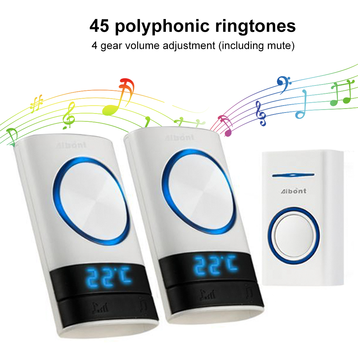 Smart-Wireless-Doorbell-45-Songs-Polyphonic-Ringtones--200m-Transmission-1722536-2