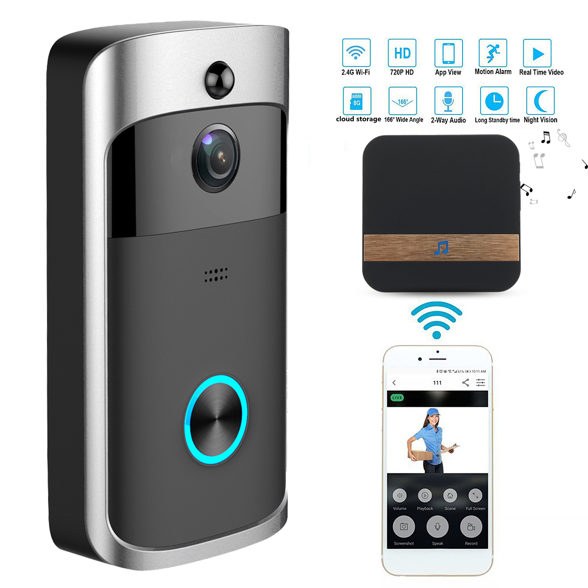 Wireless-Camera-Video-Doorbell-Home-Security-WiFi-Smartphone-Remote-Video-Rainproof-1319708-2