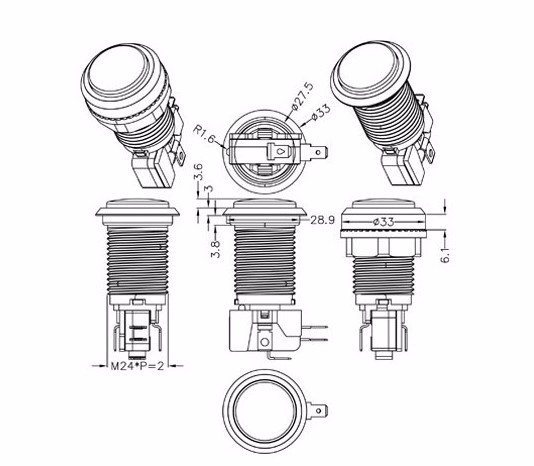 12V-25A-Round-Lit-Illuminated-Arcade-Video-Game-Push-Button-Switch-LED-Light-Lamp-1044391-9