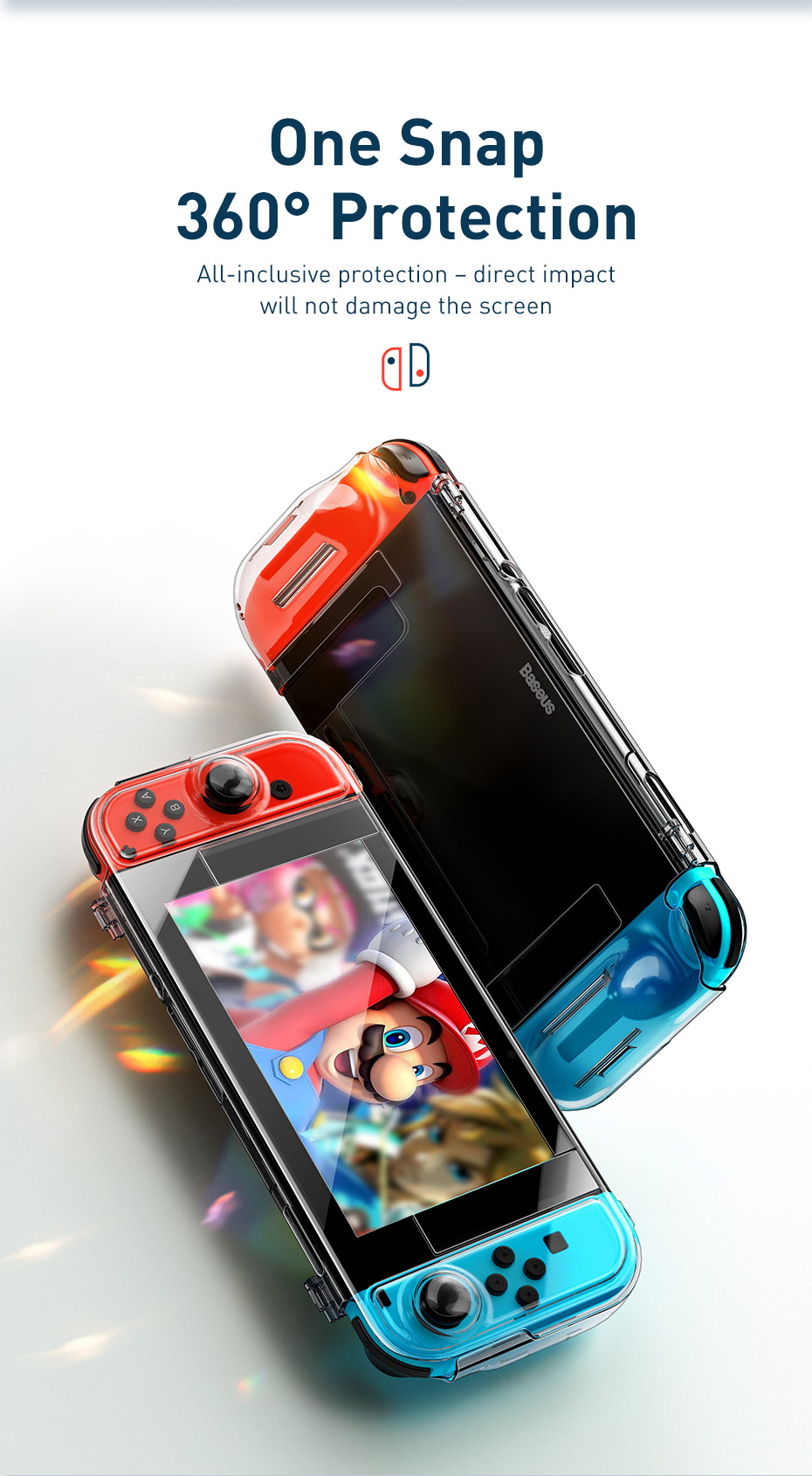 Baseus-SW-GS06-360deg-Filp-Cover-Case-Silicone-Transparent-Protective-Case-For-Switch-1728589-2