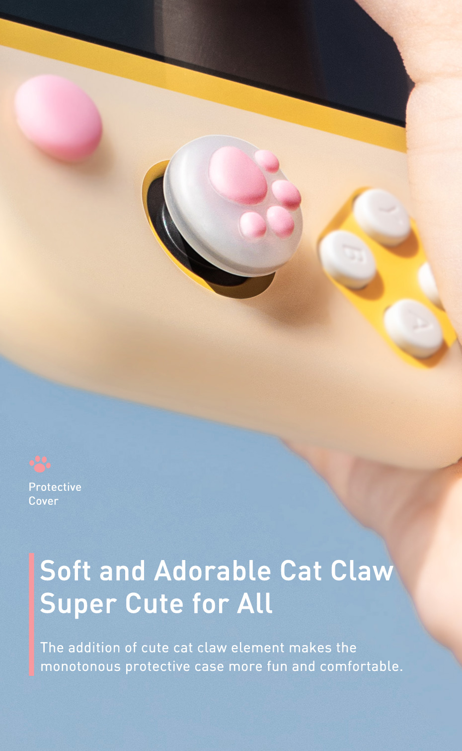 Baseus-SW-Lite-Cat-paw-Silicone-Case-Perfectly-Fits-The-Switch-Gaming-Protective-Case-1728576-2