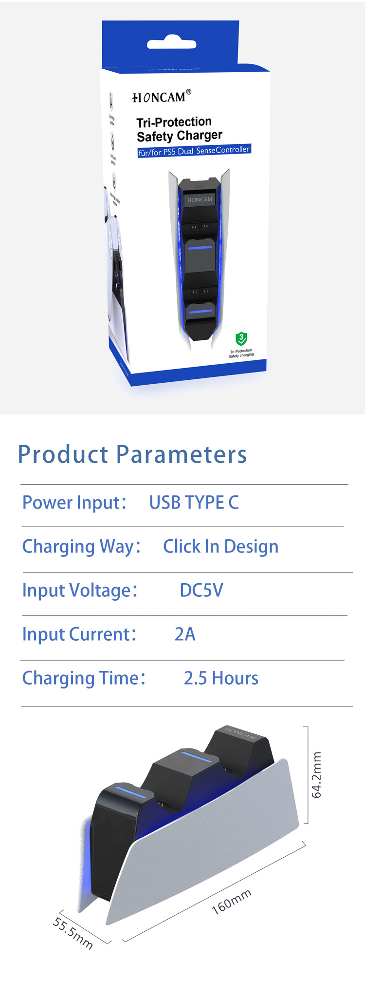 HONCAM-Fast-Charging-Dock-Type-C-Dual-Controller-Charger-for-PlayStation-5-Game-Controller-Charging--1844547-7