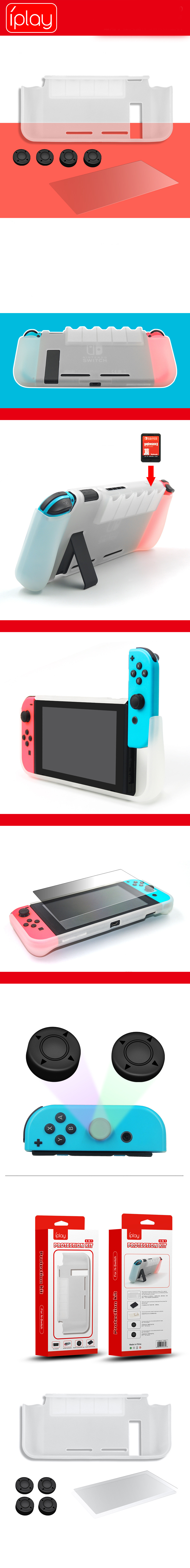 TPU-Protective-Shell-Case-Protector-Film-Cover-Rocker-Cap-for-Nintendo-Switch-Game-Console-1571202-1