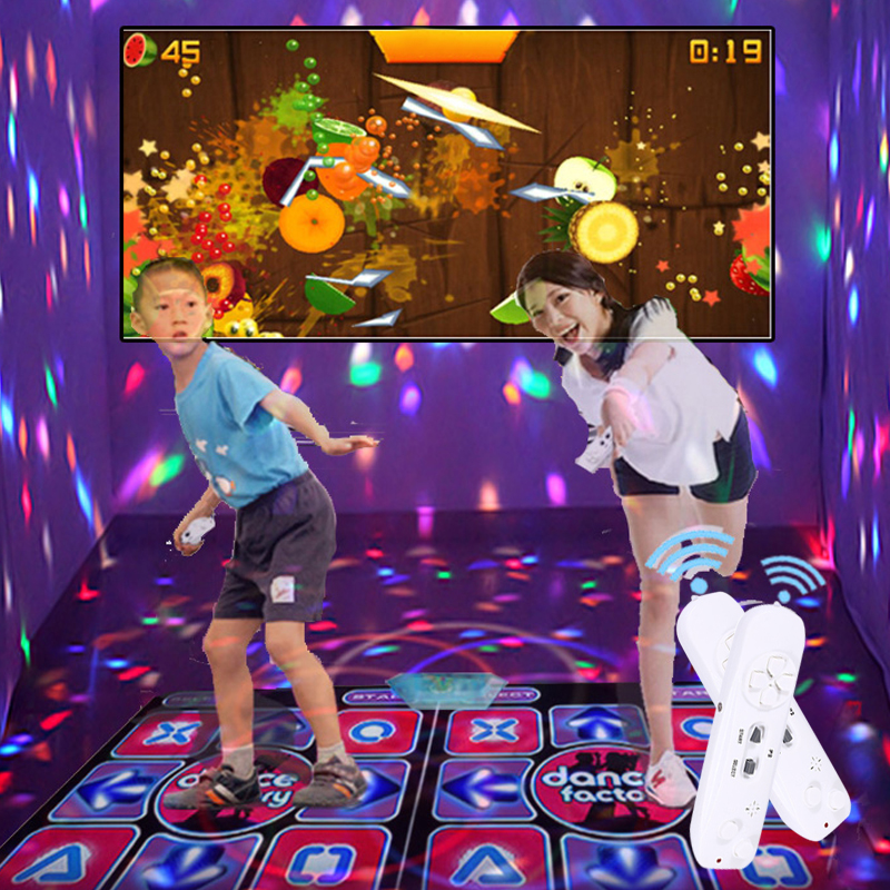 Wired-Dancing-Mat-Pad-Computer-TV-Slimming-Dance-Blanket-with-Two-Somatosensory-Gamepad-a-Colored-Li-1664555-2