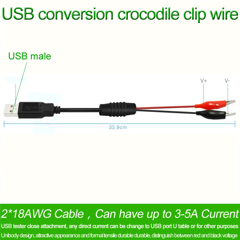 DANIU-USB-Alligator-Clips-Crocodile-Wire-MaleFemale-to-USB-Tester-Detector-DC-Voltage-Meter-Ammeter--1171106-2