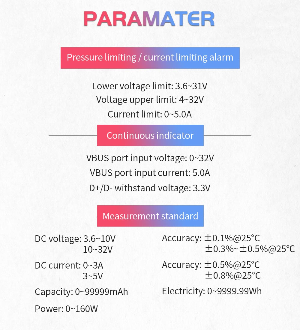 FNB18-32V-160W-USB30-Tester-DC-Digital-Voltmeter-Amperimeter-Current-Voltage-Meter-Amp-Volt-Ammeter--1555197-8