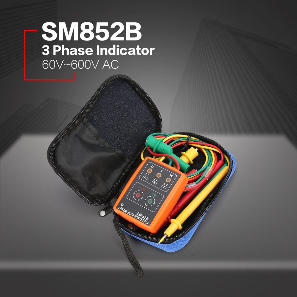 SM852B-60V-600V-AC-3-Phase-Rotation-Tester-Indicator-Detector-Meter-Array-Presence-With-LED-Buzzer-998975-3