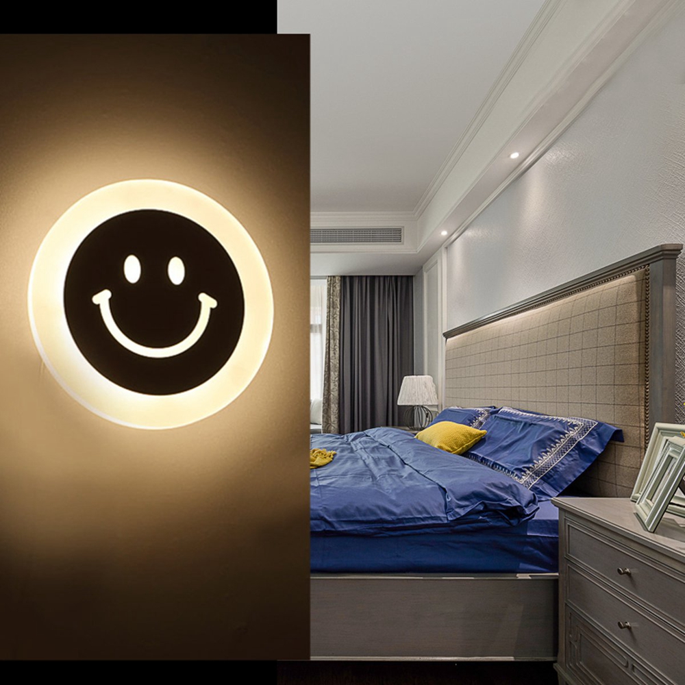 10W-LED-Round-Smile-Aisle-Living-Room-Wall-Light-Indoor-Bedside-Lamp-1485562-2
