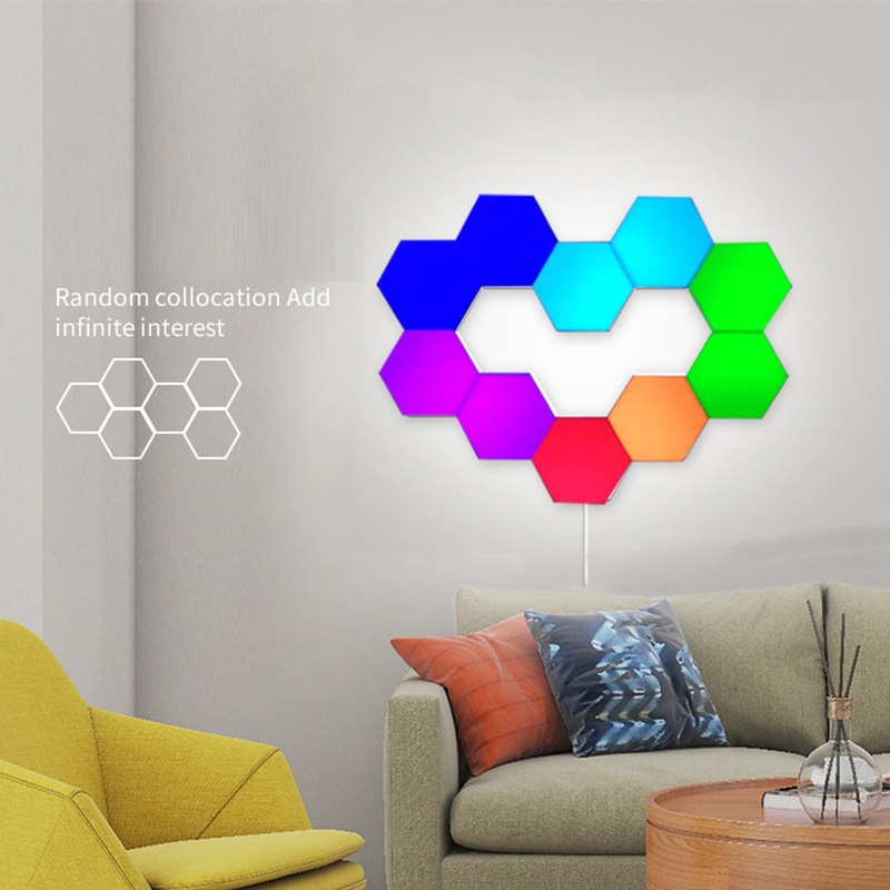 6pcs10pcs-RGB-Colorful-Honeycomb-Light-Touch-Light-Hexagonal-Wall-Light-Quantum-Light-Bedroom-Living-1903947-1