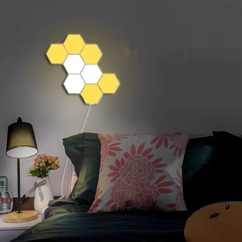 6pcs10pcs-RGB-Colorful-Honeycomb-Light-Touch-Light-Hexagonal-Wall-Light-Quantum-Light-Bedroom-Living-1903947-2