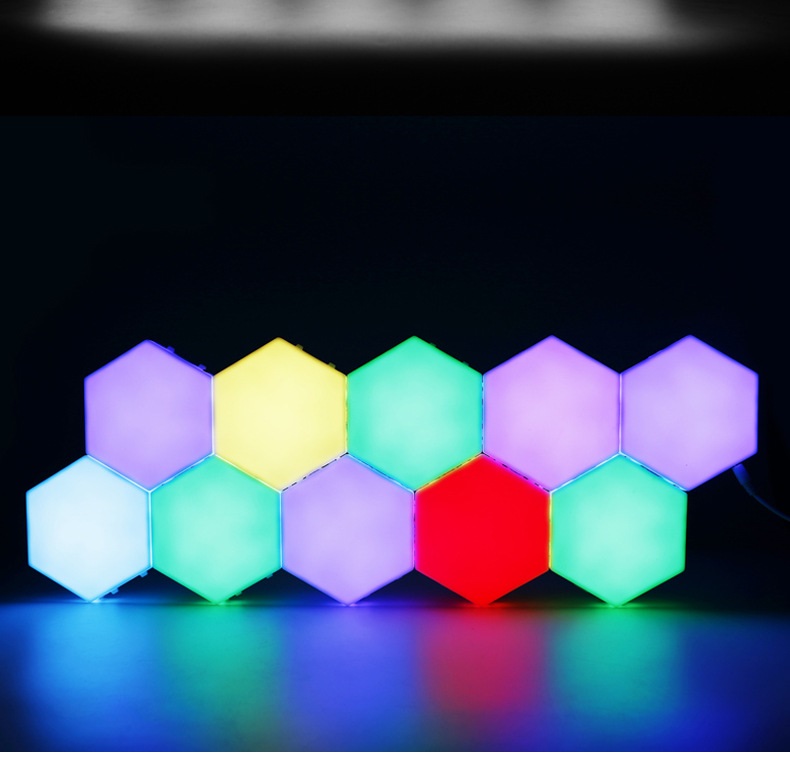6pcs10pcs-RGB-Colorful-Honeycomb-Light-Touch-Light-Hexagonal-Wall-Light-Quantum-Light-Bedroom-Living-1903947-8