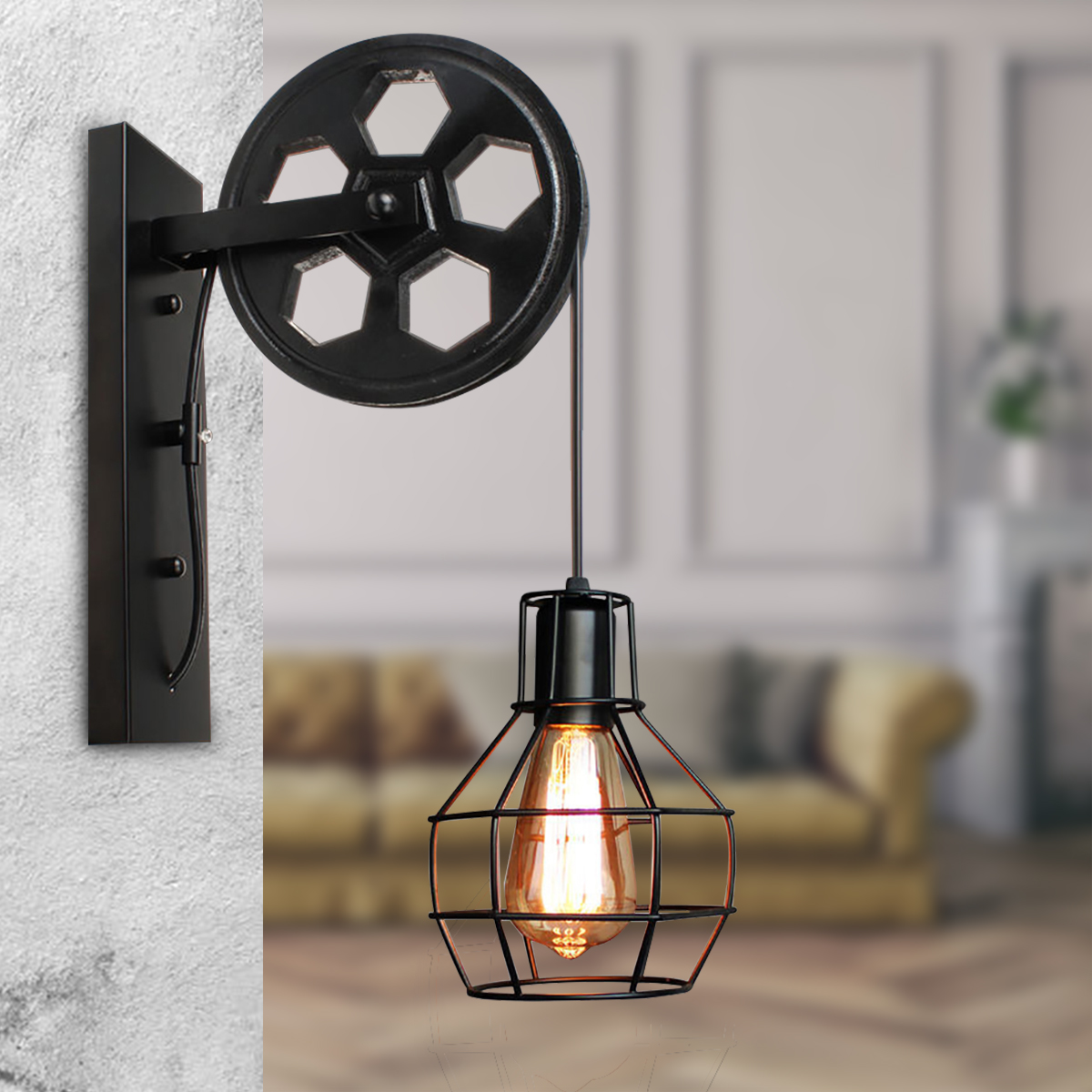 Adjustable-Retro-Iron-Wall-Lamp-Lifting-Pulley-E27-Sconce-Light-Indoor-4-Color-Without-Light-Bulb-1709520-7