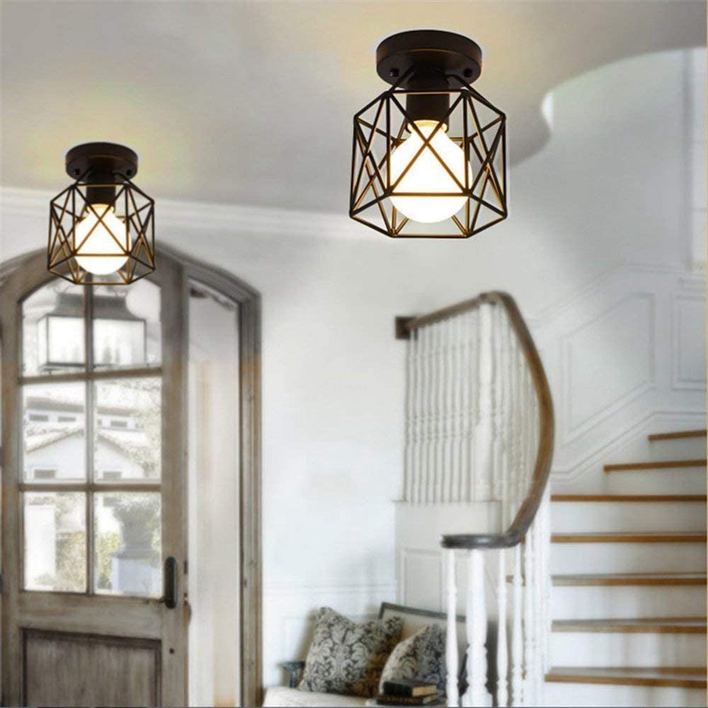 E2627-Vintage-Wall-Lamp-MetalWood-Frame-Flush-Ceiling-Light-Fixture-1693013-2