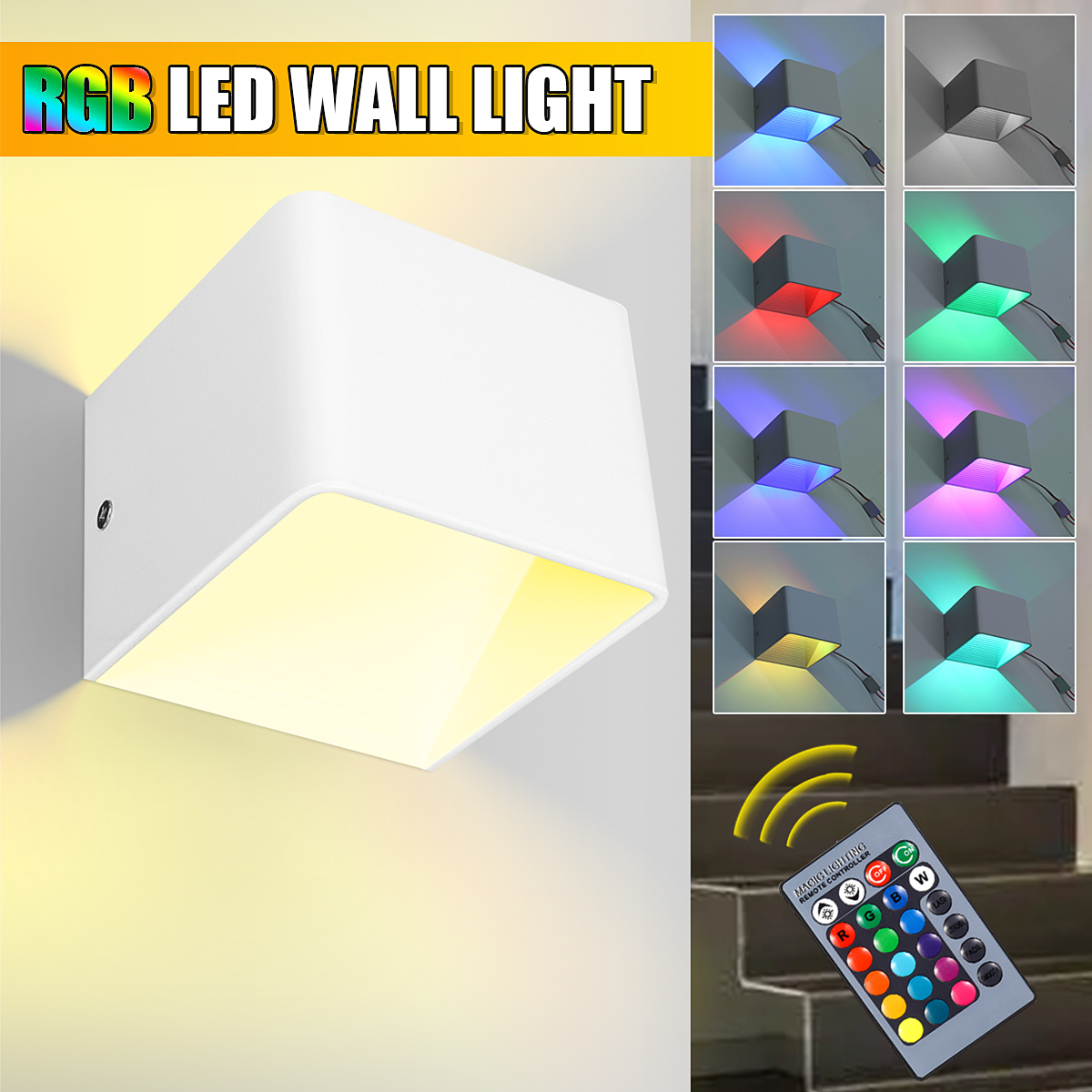 RGB-Lamp-COB-LED-Aluminium-Wall-Light-Stair-Hotel-Room-Art-Decor-Remote-Control-1674649-2