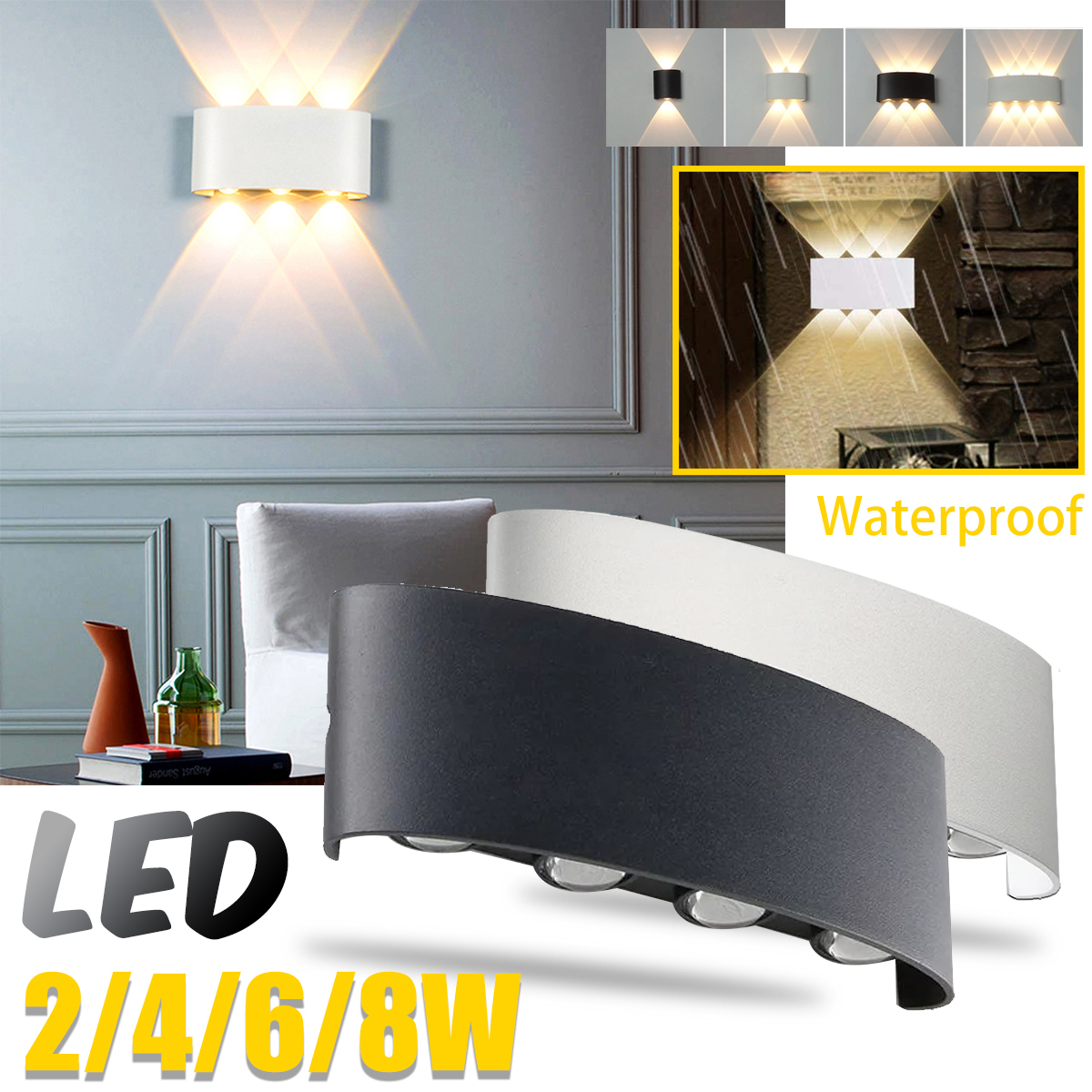 Waterproof-2-8W-LED-Wall-Light-Up-Down-Lighting-Sconce-Lamp-Indoor-Outdoor-IP65-1850910-1
