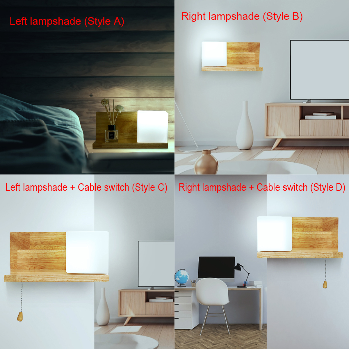 Wooden-White-LED-Lamp-Stair-Hotel-Garden-Bedroom-Bedside-Light-Wall-Mount-Decor-1693891-1