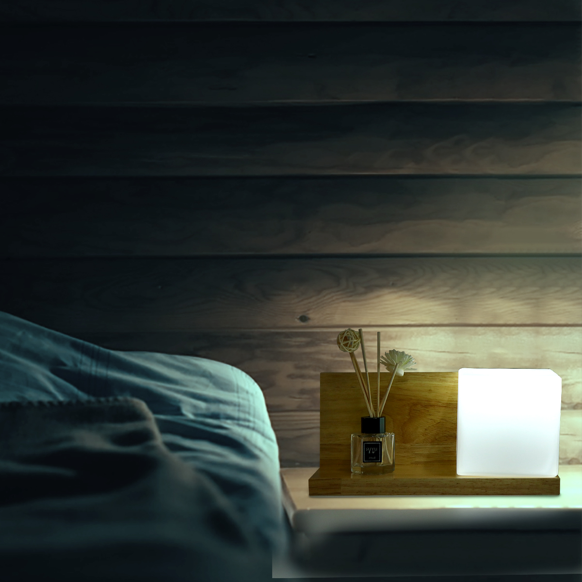 Wooden-White-LED-Lamp-Stair-Hotel-Garden-Bedroom-Bedside-Light-Wall-Mount-Decor-1693891-5